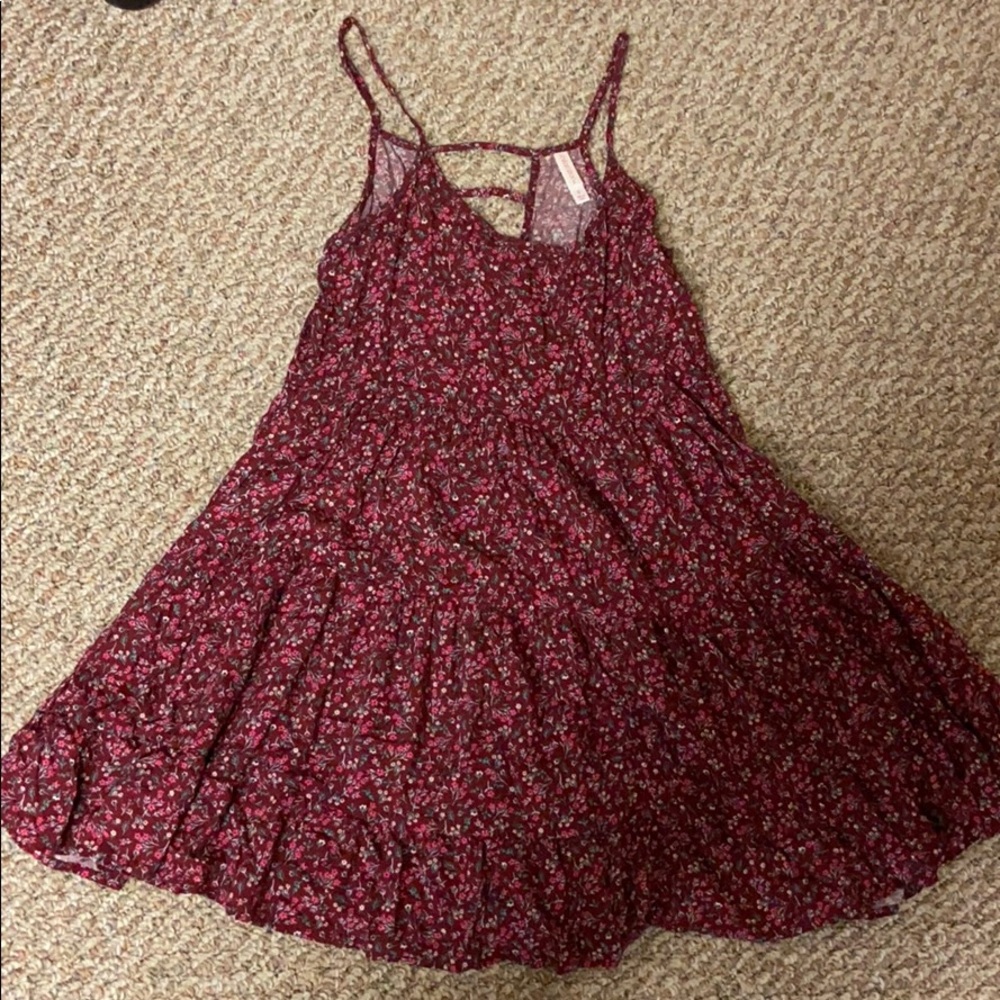 Xhilaration pink and maroon floral dress